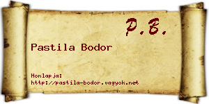 Pastila Bodor névjegykártya
